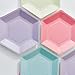 Talking Tables We Heart Pastel Small Hexagonal Matte Disposable Plates, 12 count, for a Birthday Party or Celebration, Multicolor