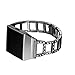 bayite for Fitbit Ionic, Replacement Metal Bracelet Adjustable Fitbit Ionic Bands Black with Rhinestone