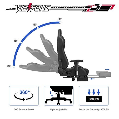 VICTONE Ergonomic Gaming Chair Computer Gaming Chair Reclining Racing