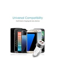 LG G6 Cargador de Coche Adaptador Noot Productos 36 W Qualcomm Carga Rápida 3.0 de dos puertos USB con 3 pies USB Type C a un cargador cable