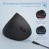 Ergonomic-Bluetooth-Mouse-Jelly-Comb-MV014B-24G-Wireless-Rechargeable-Vertical-Mice-and-Bluetooth-40-Mouse-with-3-Adjustable-DPI-100016002400-Black Ergonomic Bluetooth Mouse, Jelly Comb MV014B 2.4G Wireless Rechargeable Vertical Mice and Bluetooth 4.0 Mouse with 3…