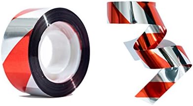 EcoTape Red Silver 197 Feetx1 Inch Bird Scare Tape, Reflective Bird Repellent Tape (2)