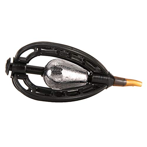 Fishing Feeder Bait Cage, Fishing Bait Trap Cage Feeder Basket Holder, Coarse Lure Feeder Carp Fishing Tackle Kit Inline Method Bait Feeder 20g/0.7oz, 30g/1.0oz, 40g/1.4oz, 50g/1.7oz (20g, Black)