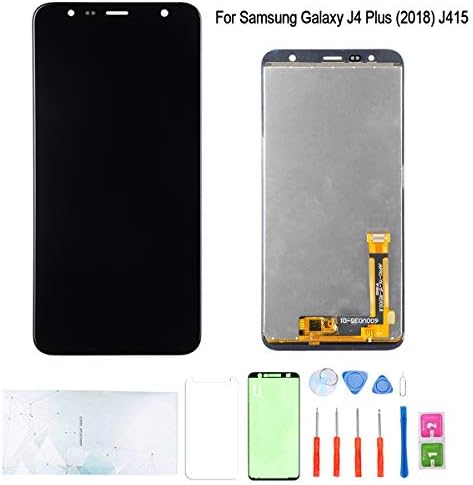 Kosuroum Screen Replacement for Samsung Galaxy J4 Plus 2018 J4+ SM-J415 J415G J415GN J415F J415FN 6.0" LCD Glass Display Touch Digitizer Assembly Tools (Black)