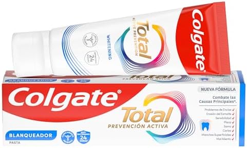 Pasta de Dentes Branqueadora Total Active Prevention 75ml | Combate as causas profundas dos problemas de saúde oral | Proteção Antibacteriana 24 horas| Tecnologia patenteada.