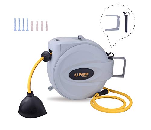 Power Retractable Hose Reel 1/2” x 100 ft, Super Heavy Duty, 500 PSI Burst Strength, 3 Layer Hybrid Hose, Slow Return System, Exclusive Twist Collar and The Patented Nozzle Protector - Thumbnail 3