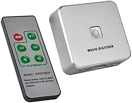 Momoday Audio Capture Recorder Music Digitizer with 3.5mm Jack MP3 Audio Capture &amp; RCA IN Ports, Remote Controlled, Support SD Card &amp; USB Flash Drive US Standard Record Any Audio as MP3 File