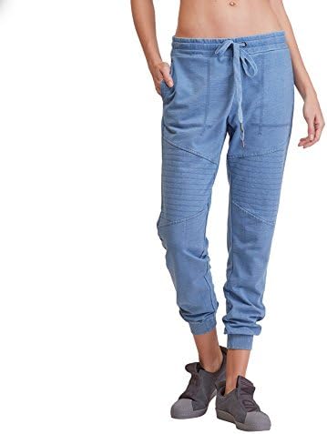 Sweet Romero Active Womens Light Denim Moto Stitch Pockets Jogger Pants S
