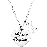Infinity Collection - Personalized Cheer Captain Necklace with Initial Charm - Cheerleading Jewelry Gift - Non-Tarnish Accessories