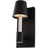 Kalco 405321MBW Candelero Outdoor Wall Sconce, 1-Light LED 14 Watts, Matte Black w/White Accent