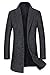 Men's Classic Trench Coat Single Breasted Wool Walker Coat Winter Jacket 1810 Dark Gray XL
