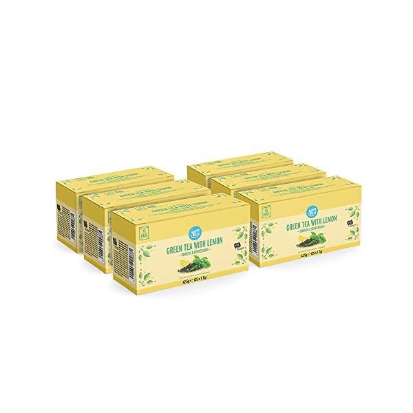 Amazon-Marke: Happy Belly Grüner Tee mit Zitrone, aromatisiert (150 Aufgussbeutel)