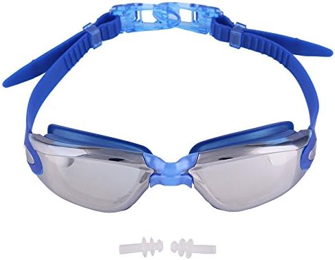 Swim Goggles,UV Protection, Anti-fog,Anti-shatter,Mirror Coated &amp; Radiation Protection Lenses, Waterproof,Easily Adjustable, Adult Unisex