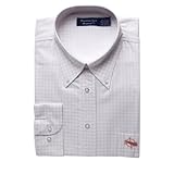 White and Peach Men's Button Down Check Shirt