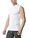 Tesla TM-MUA05-WHT_Small Men's R Neck Sleeveless Muscle Tank Dry Compression Baselayer MUA05