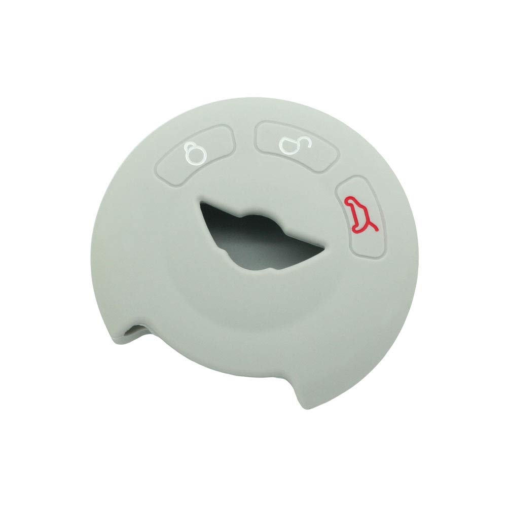 BROVACS Silicone Cover Protector Case Holder Skin Jacket Compatible with MINI Cooper 3 Button Round Smart Remote Key Fob CV9905 Grey