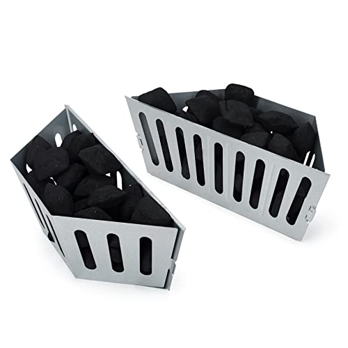 Stanbroil Charcoal Grill Basket Holders Set of 2 Stainless Steel BBQ