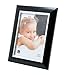 Kiera Grace Karla Picture Frame, 5 by 7 Inch, Black with Brushed Silver Line
