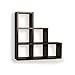 Danya B Stepped Six Cubby Decorative Black Wall Shelf