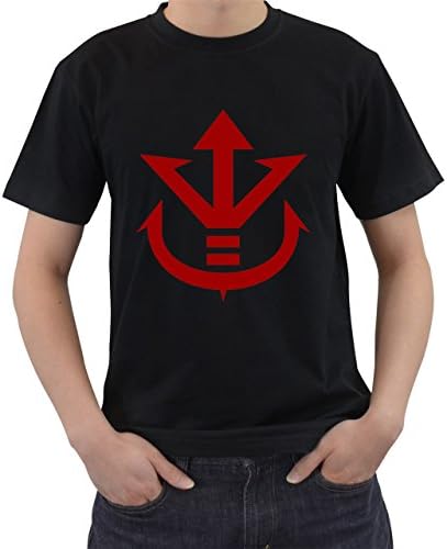 Dragon Ball Z King Vegeta Saiyan Logo T-Shirt Short Sleeve By Saink Black Size 2XL