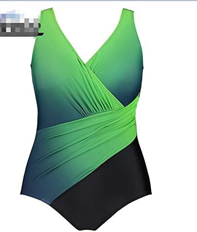 Amazon Co Jp グラデーションワンピーススイムスーツプラスサイズの水着の女性のハイウエスト水着カットアウト水着脂肪ビッグサイズ5xl 色 緑 サイズ Xxl ホーム キッチン