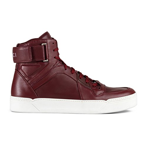 Gucci Men s Red GG Soft Leather High Top Sneakers Shoes, Red, 11.5