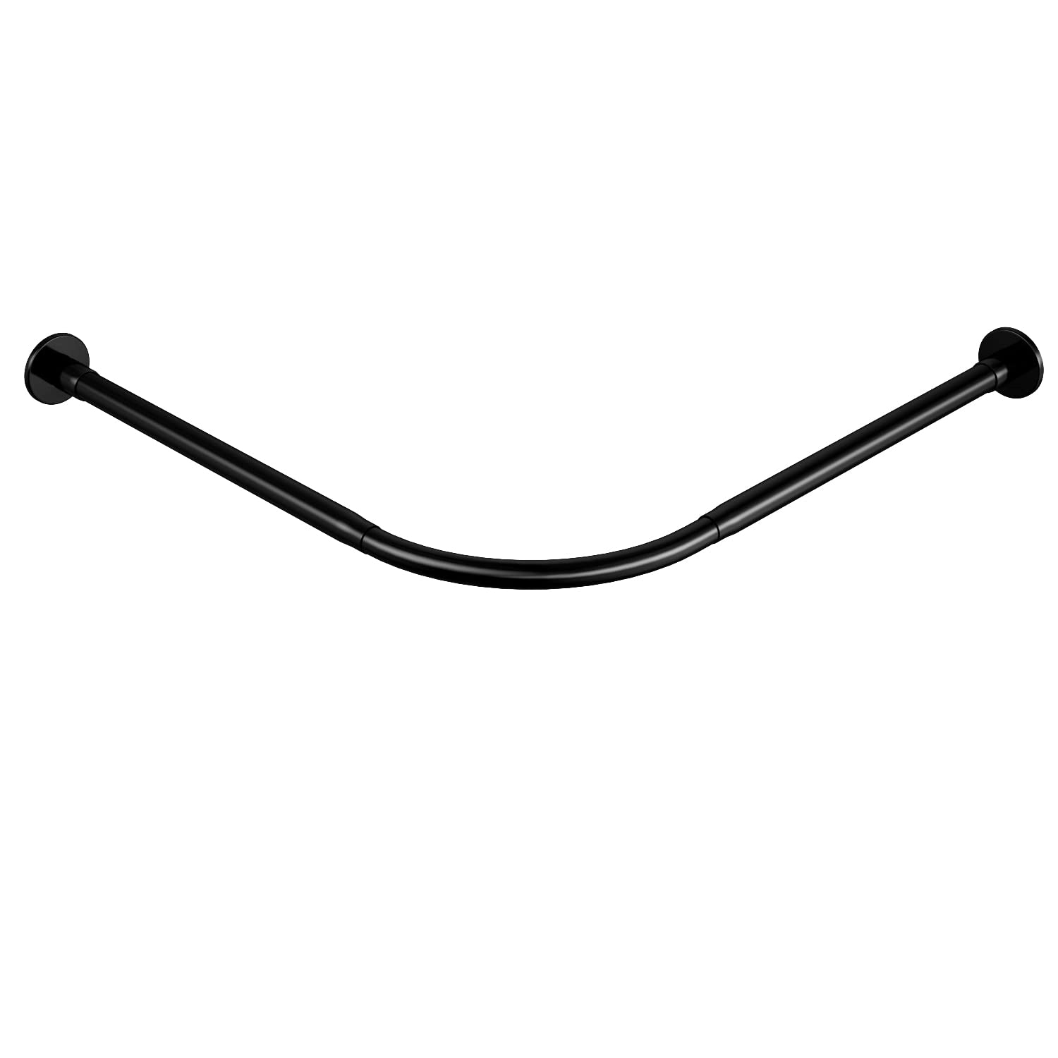 Tanxih Corner Shower Curtain Rod Adjustable Stainless Steel L Shaped Rack Drill Free Install for Bathroom, Bathtub, Clothing Store (Black, 90-130cm X 90-130cm)