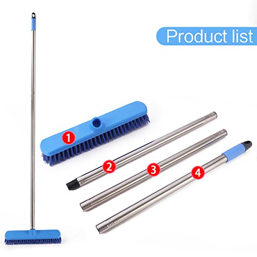 YCUTE Commercial Floor Scrub Brush with Long Handle 52", 12" Multi