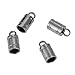 HooAMI Stainless Steel Leather Cord End Bead Loop Barrel Clasp Silver Tone 20pcs(Fit 4mm Cord)