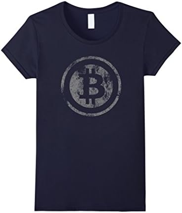Womens Vintage Bitcoin Logo T-Shirt Large Navy