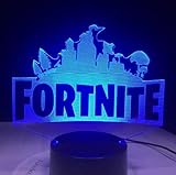 Fort-nite Game Logo 3D LED Lamp Light RGBW Changeable Mood Lamp 7 Colors Light Base Cool Night Light for Birthday Holiday Gift