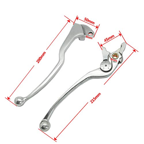 Lefossi Motorcycle Replacement Brake Clutch Hand Lever Sets Pairs For Suzuki GSR 750 2011-2012 GSR 650 2006-2011 DL650 V-Strom 2004-2006 SFV650 GLADIUS 2009-2012 Polished Silver