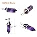 ALEXCRAFT Wholesale Natural Amethyst Crystal Pendant 10 PCS Hexagonal Healing Reiki Quartz Stones Bulk for Jewelry Making