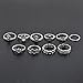 Start Rings Set 10PCS/Set Bohemian Totem Crystal Rings (Silver)