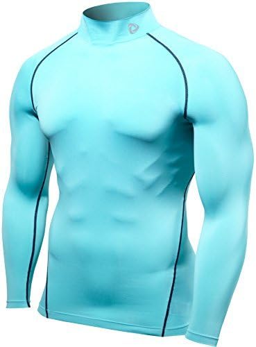 SSTM-T11-SBN_X-Large j-2XL Tesla MEN's Cool Mock Compression long sleeve quick dry Running sports Baselayer Underwear underlayer climbing hiking hunting skin clothe