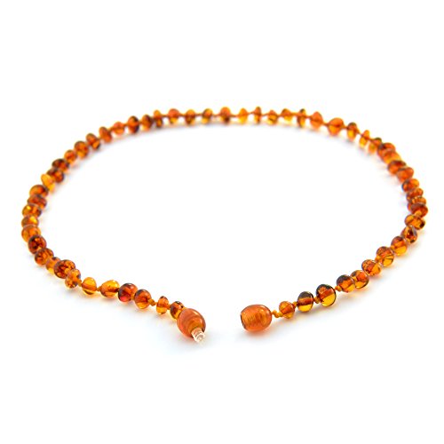 Amber Teething Necklace for Babies - Anti Inflammatory, Drooling and Teething Pain Reducing Natural Remedy - Made of Highest Quality Certified Baltic Amber - Perfect Baby Shower Gift - (Honey) - Thumbnail 4