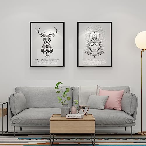 11x14 Picture Frame Set of 4 Black Wood Horizontal & Vertical, 4Pcs 14x11 Digital Poster Photo Frame with Mat, Bulk Frames for Wall Hanging Gallery or Tabletop Display