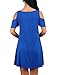 Feel Show Womens Summer Cold Shoulder Tunic Top T-Shirt Dress Pockets Loose Swing Dresses