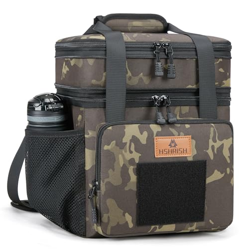 HSHRISHLunchtasche, doppellagige isolierte große Kühltasche für Herren Erwachsene wasserdichte auslaufsichere langlebige Lunch Tasche für die Arbeit P
