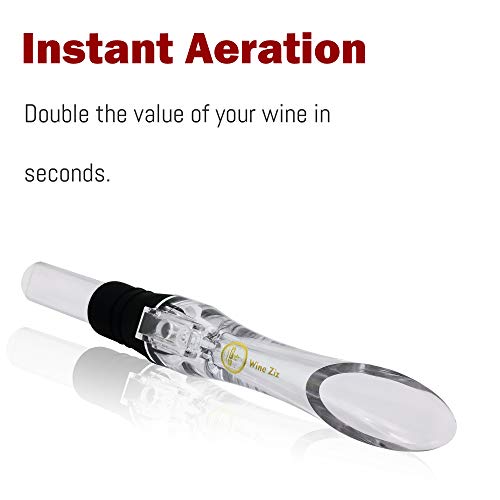 Wine Ziz Premium Wine Aerator Pourer - Premium Aerating Pourer and Decanter Spout