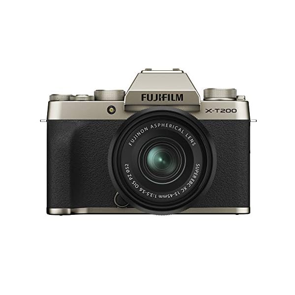 FUJIFILM X-T200 Systemkamera Champagner-Gold mit XC15-45mmF3.5-5.6 OIS PZ Kit