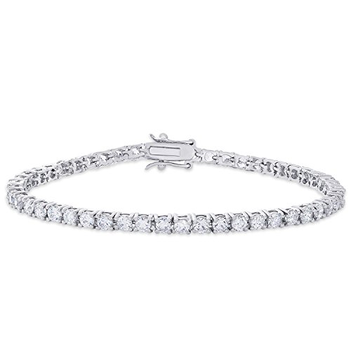 Dolce Giavonna Cubic Zirconia Classic Tennis Bracelet, 7.25