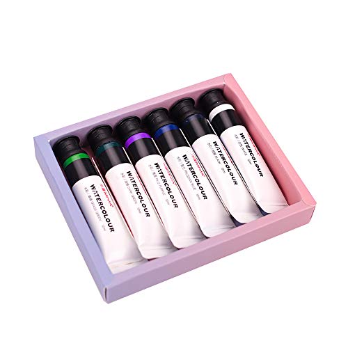 MIYA Watercolor Painting Tube Set 12/18 Colors - Monochromatic Tube Sketch Portable Non Toxic No Added Environmental for Adult/Kids/Beginners, Drawing Kits for Canvas Super Easy to Enjoy (12 Color)