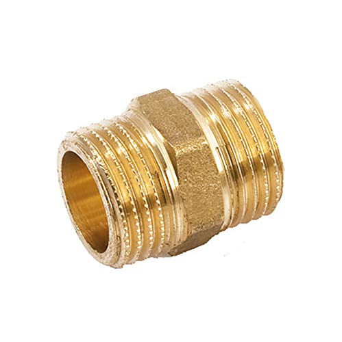 qpool24- Doppelnippel DN 15 Messing 1/2" Zoll AG/AG Außengewinde Typ 280 Trinkwasser, 2x Außengewinde, Verbindungsstück, Absatznippel, Sechskantnippel, Fitting, MM – Bild 3