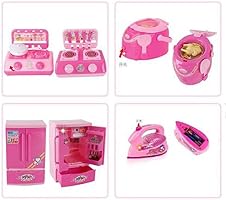 Kids Mini Kitchen And Housework 8pcs Set For Girls Play Kitchen Accessories Kitchen Appliances Pink Buy Online At Best Price In Uae Amazon Ae