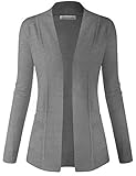 BIADANI Women Classic Soft Long Sleeve Open Front Cardigan Sweater Heather Grey 2 2X-Large