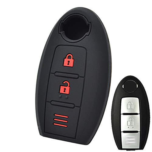 XUKEY 3 Buttons Silicone Car Key Cover Remote Fob Case For Nissan Qashqai Pulsar March 370Z Micra Juke Note Tiida Wingroad NV200 Leaf Cube Shell Jacket Protector，for Nissan Qashqai J11