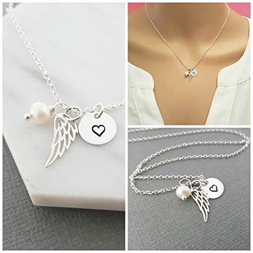 Angel Wing Necklace - Sterling Silver - Memorial Jewelry - Sympathy Gift