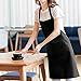 GNYO 6 PCS Waterproof Aprons for Women Men Black Kitchen Apron with 2 Pockets Bib Aprons Bulk for Cooking BBQ Baking Crafting Restaurant