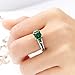 XAHH White Gold Plated Engagement Wedding Band for Women Square Created Emerald Green 1.5Ct Cz Band Size 9